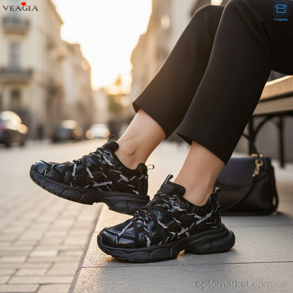 Купить Кросівки жіночі N61-1 FAN чорний, фото 2