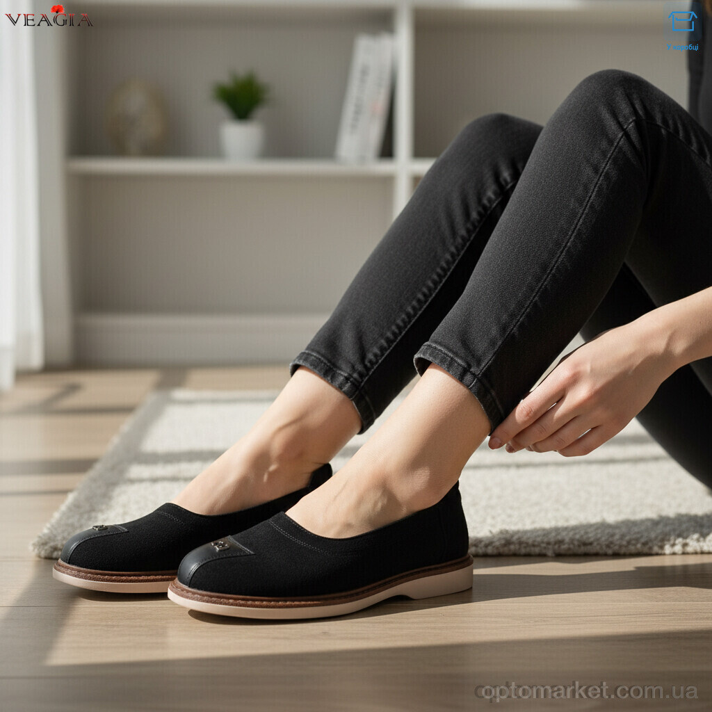 Купить Туфлі жіночі N72-1 Veagia чорний, фото 2