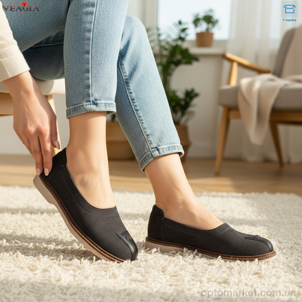 Купить Туфлі жіночі N72-2 Veagia сірий, фото 2