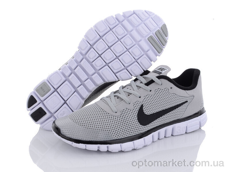 Купить Кросівки чоловічі NK free 3.0 grey N.ke сірий, фото 3