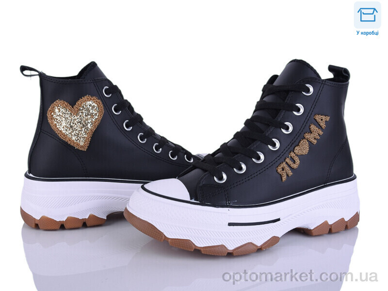 Купить Кеди жіночі OT2399-1 Girnaive чорний, фото 1