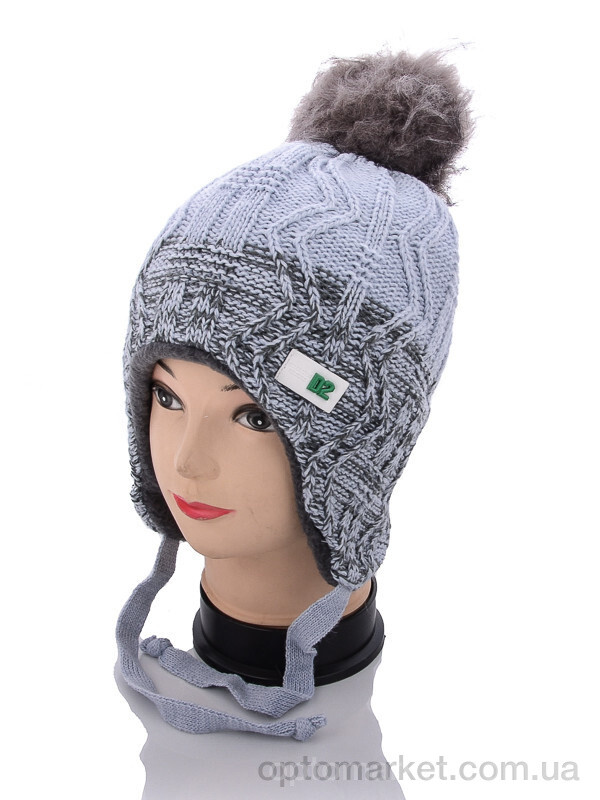 Купить Шапка дитячі P178-5 флис Kraft сірий, фото 1
