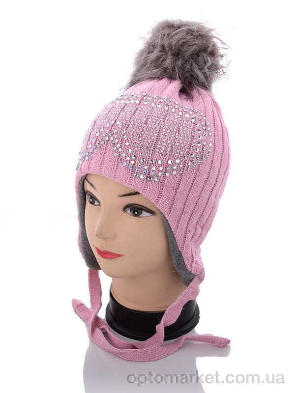Купить Шапка дитячі P182-1 флис Kraft рожевий, фото 1