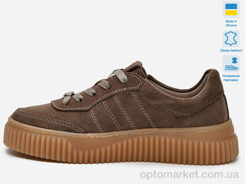 Купить Кросівки жіночі Paradize K-М-300 бежевий замш Paradize коричневий, фото 2