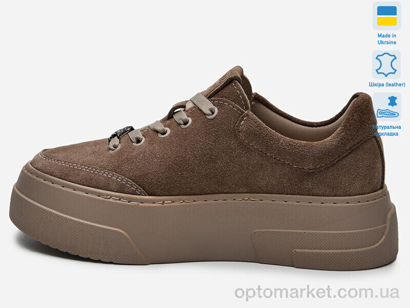 Купить Кросівки жіночі Paradize K-М-404 бежевий замш Paradize коричневий, фото 2