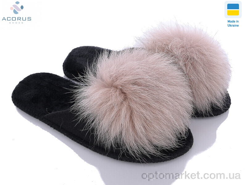 Купить Капці жіночі Пушки фетрові бежевий Slippers чорний, фото 1