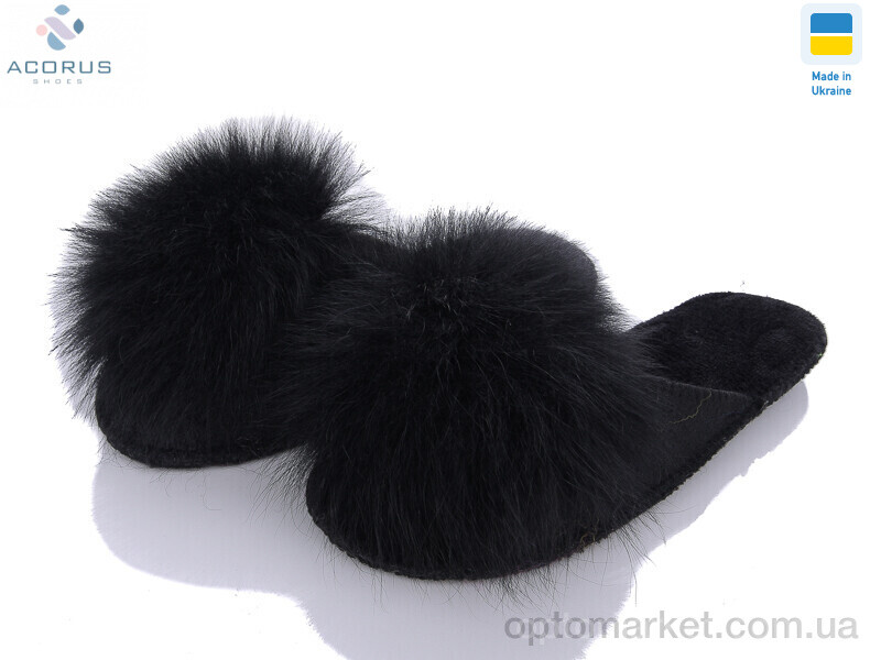 Купить Капці жіночі Пушки фетрові чорний Slippers чорний, фото 1