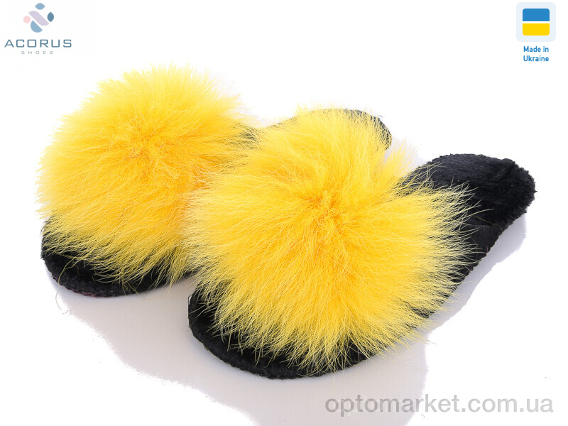 Купить Капці жіночі Пушки фетрові жовтий Slippers чорний, фото 1