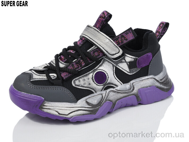 Купить Кросівки дитячі PV1688 purple Super Gear чорний, фото 1