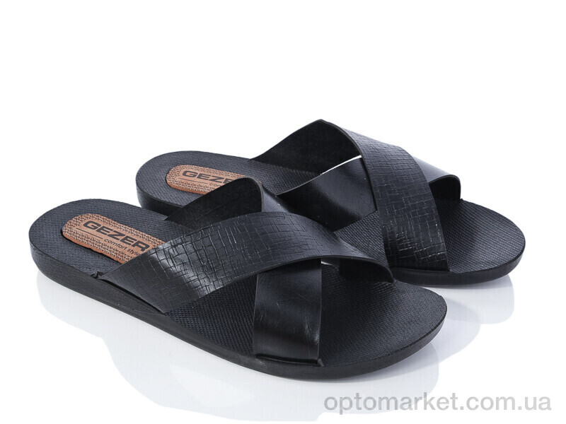 Купить Шльопанці чоловічі QN002 black Gezer чорний, фото 1