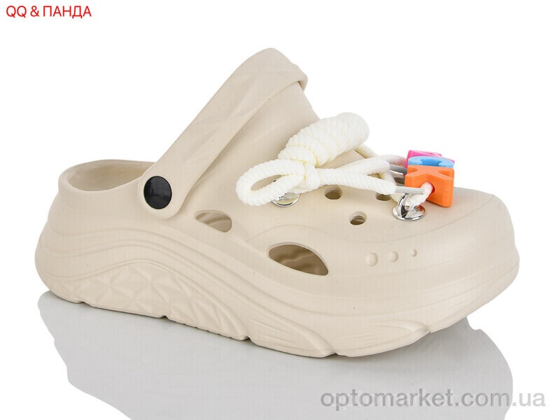 Купить Крокси жіночі QQ90-3 QQ&Панда бежевий, фото 1