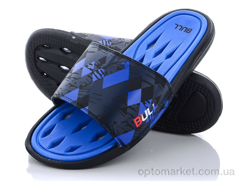 Купить Шльопанці чоловічі R021 (w43) blue-black (08841) Bull синій, фото 1