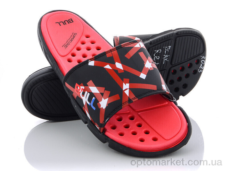 Купить Шльопанці чоловічі R023 black-red (08841) Bull червоний, фото 1