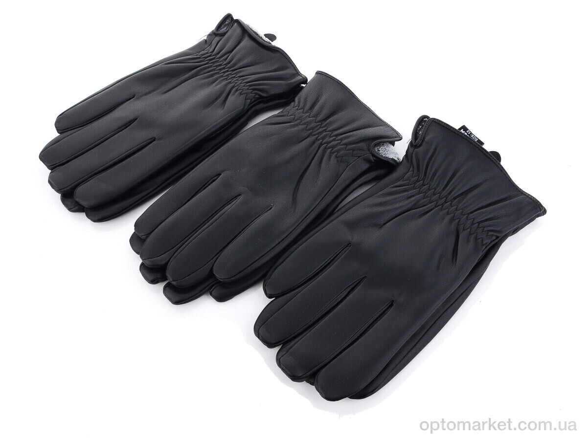 Купить Рукавички чоловічі R202М кожзам-махра black RuBi чорний, фото 1