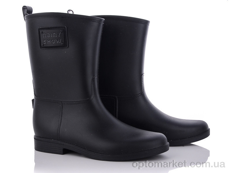 Купить Гумове взуття жіночі R608P черный rainy show чорний, фото 1