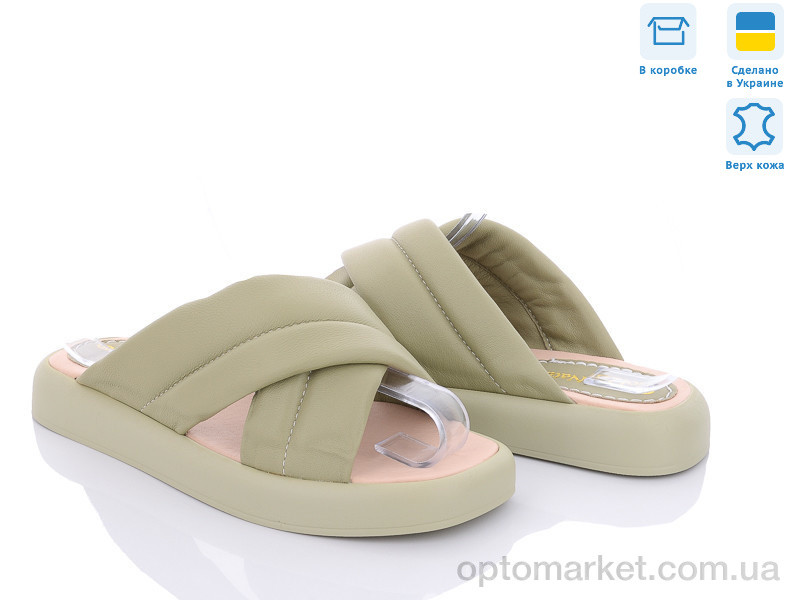 Купить Шльопанці жіночі Рубі олива Golden Natali зелений, фото 1