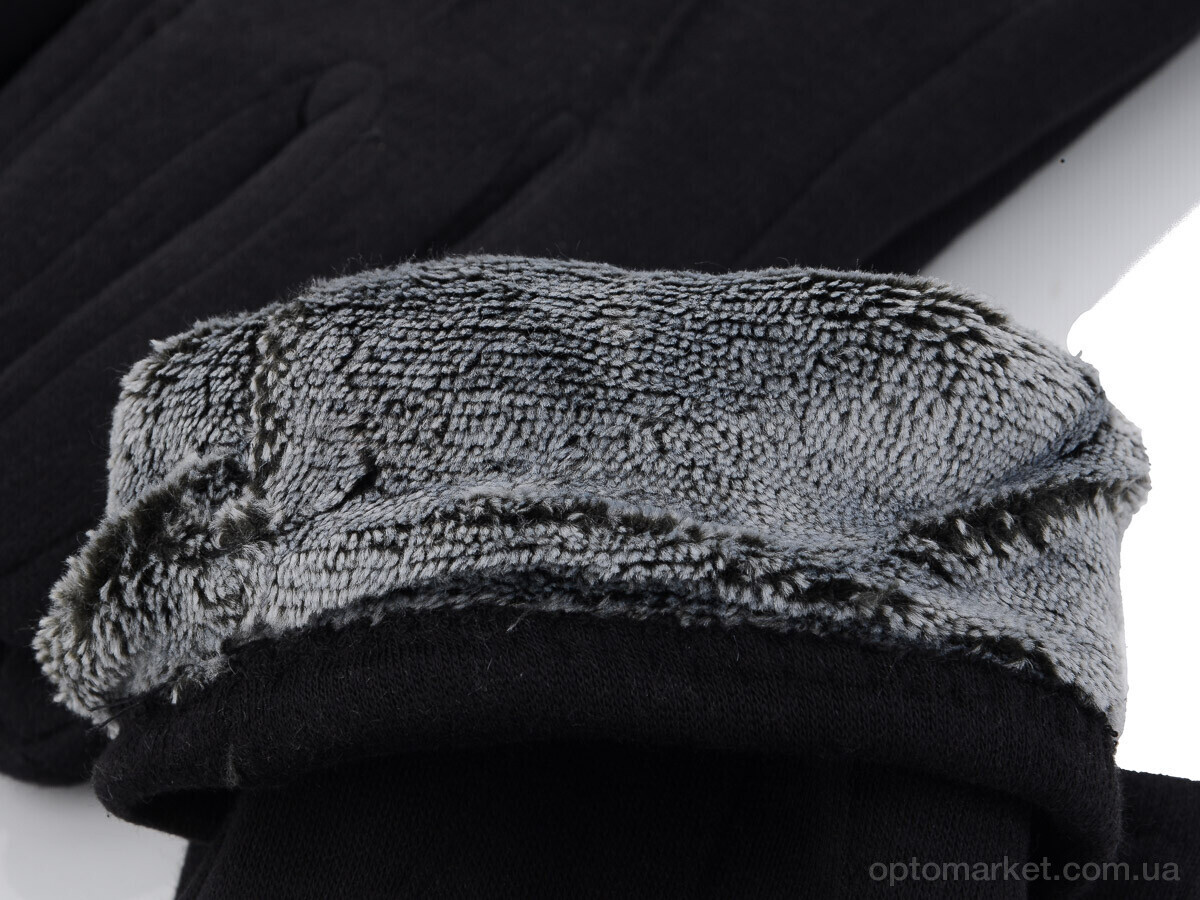 Купить Рукавички чоловічі С05М трикотаж махра RuBi чорний, фото 3