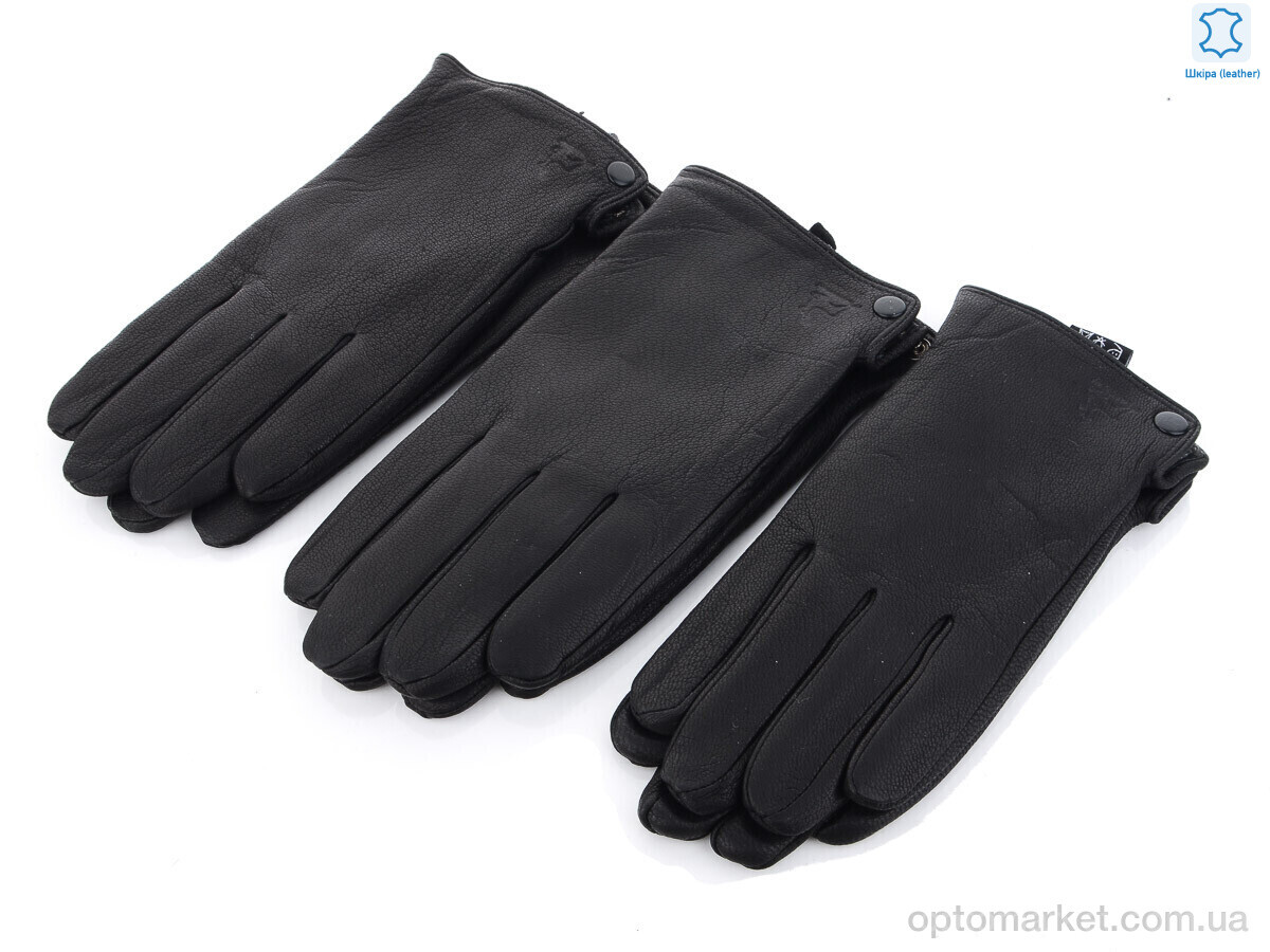 Купить Рукавички чоловічі S111М шкіра оленя-махра black RuBi чорний, фото 1