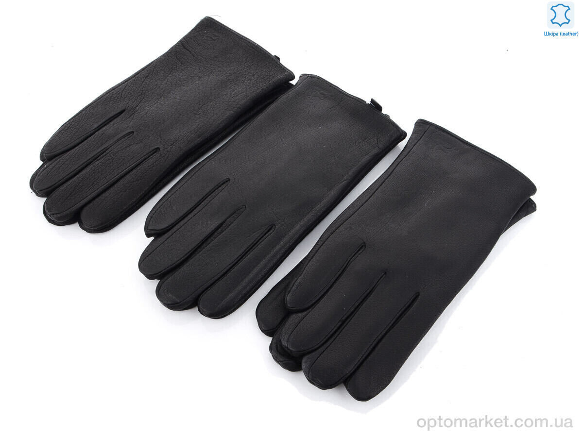 Купить Рукавички чоловічі S112М шкіра оленя-махра black RuBi чорний, фото 1
