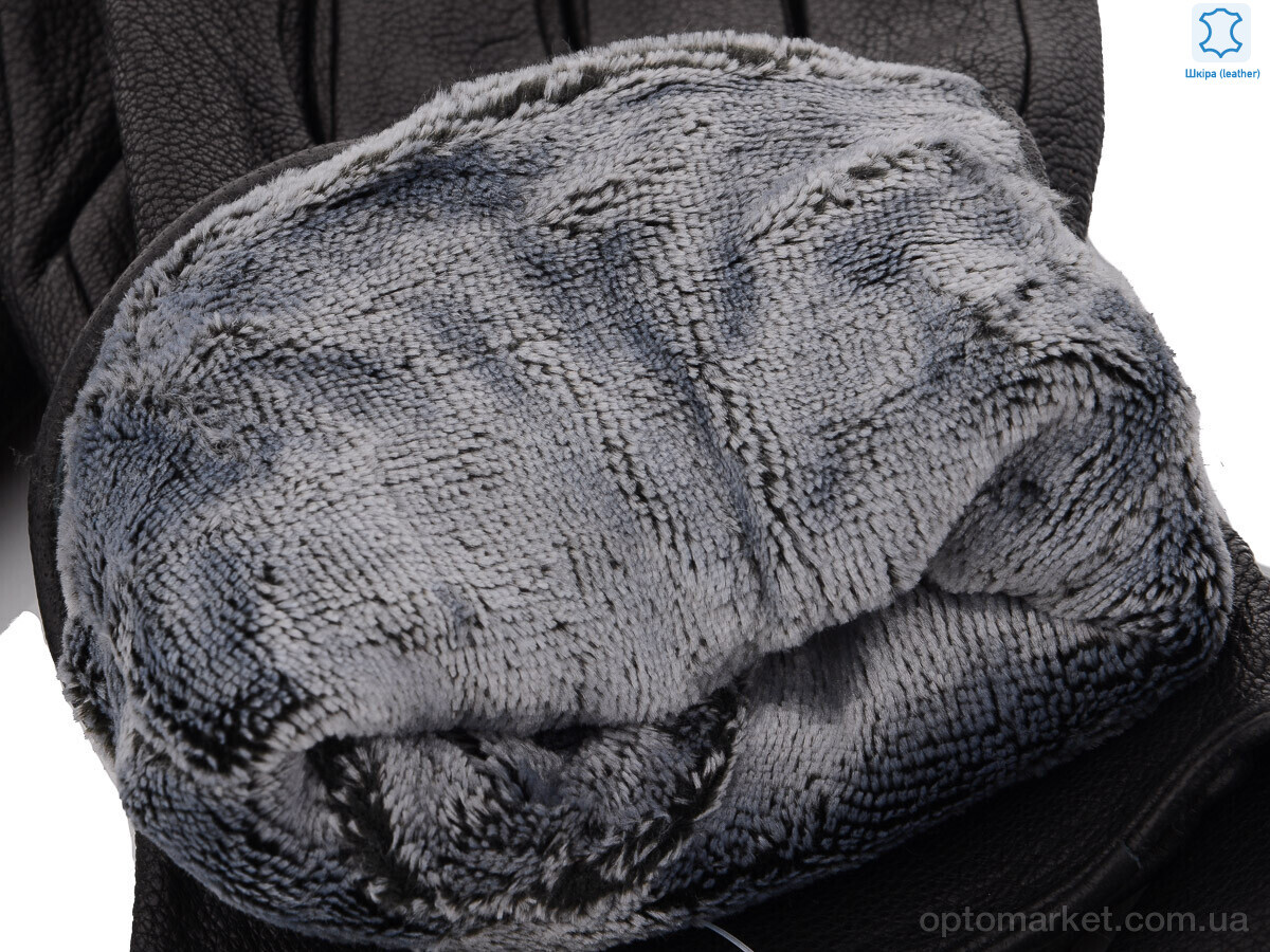 Купить Рукавички чоловічі S115М шкіра оленя-махра black RuBi чорний, фото 2