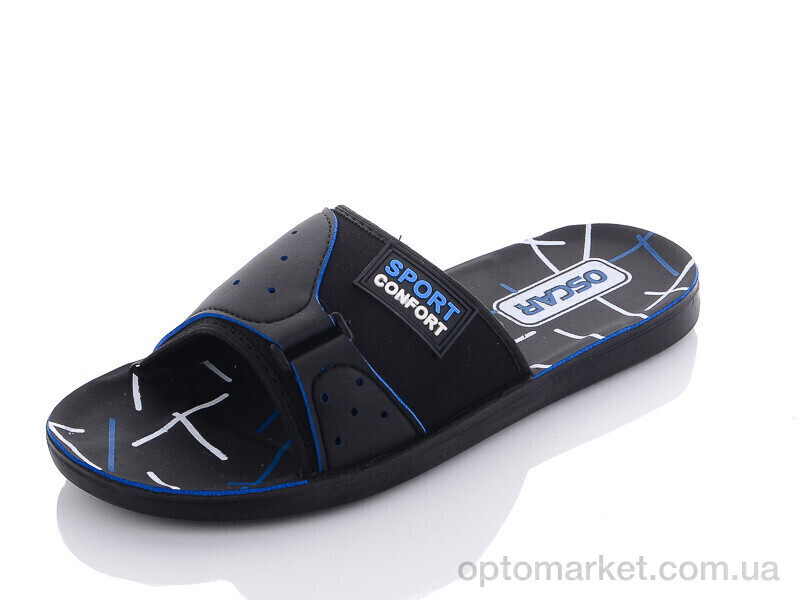 Купить Шльопанці чоловічі S25 blue Oscar чорний, фото 1