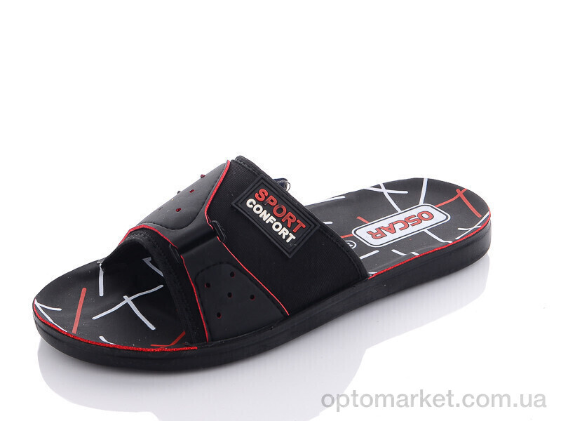 Купить Шльопанці чоловічі S25 red Oscar чорний, фото 1
