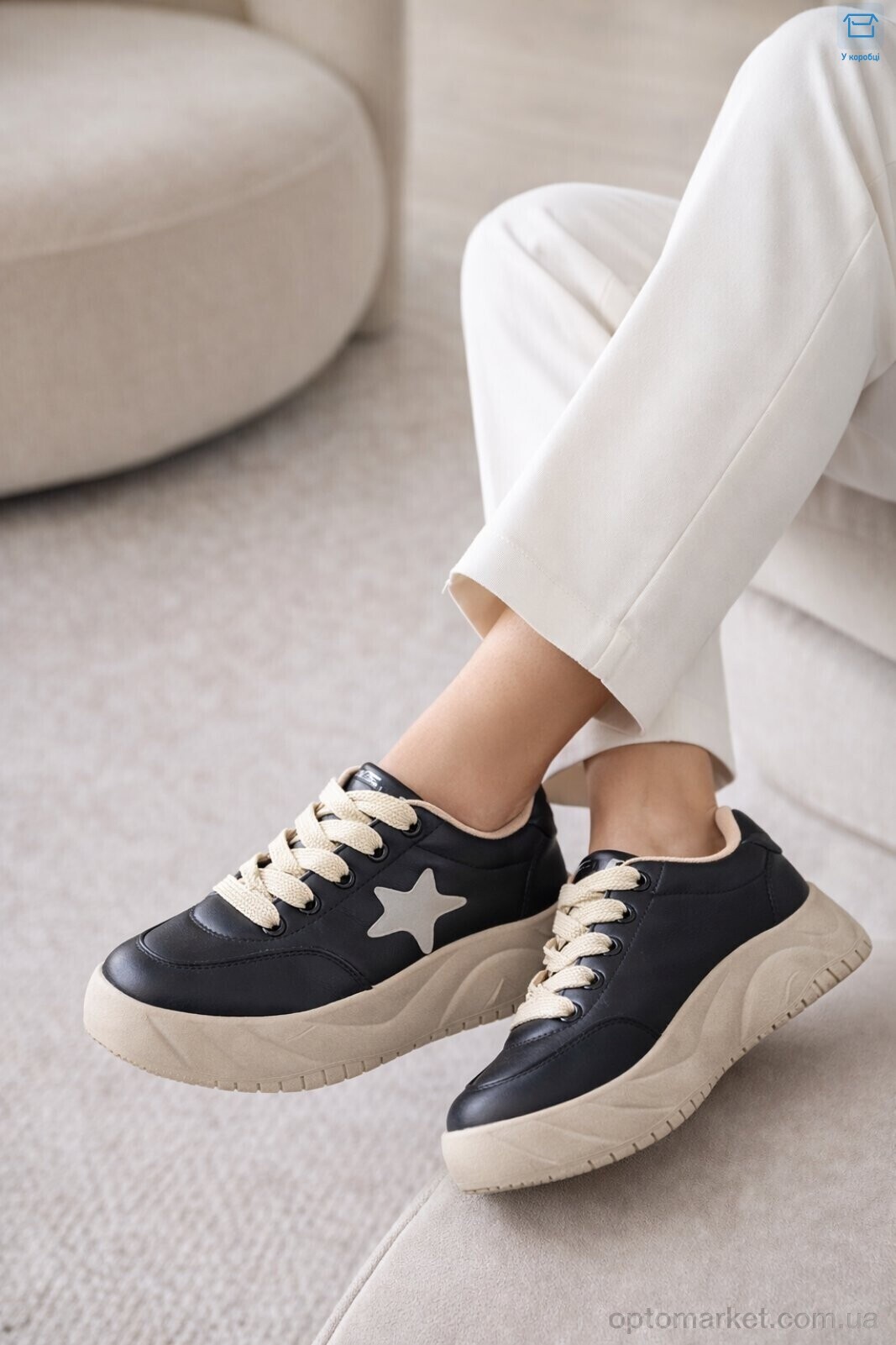 Купить Кросівки жіночі S6857-1 піна Lilin чорний, фото 2