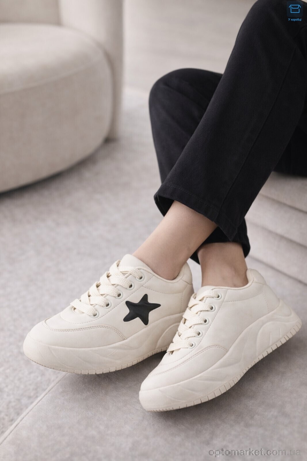 Купить Кросівки жіночі S6857-7 піна Lilin бежевий, фото 2