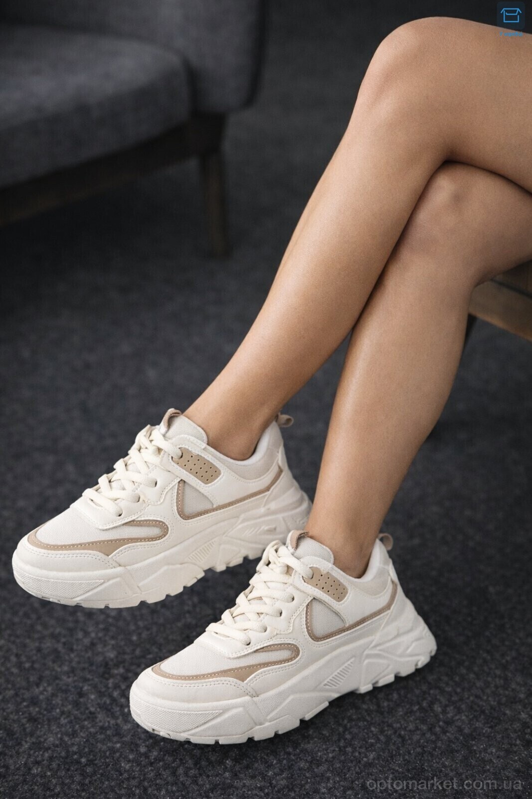 Купить Кросівки жіночі S9852-7 Lilin бежевий, фото 2