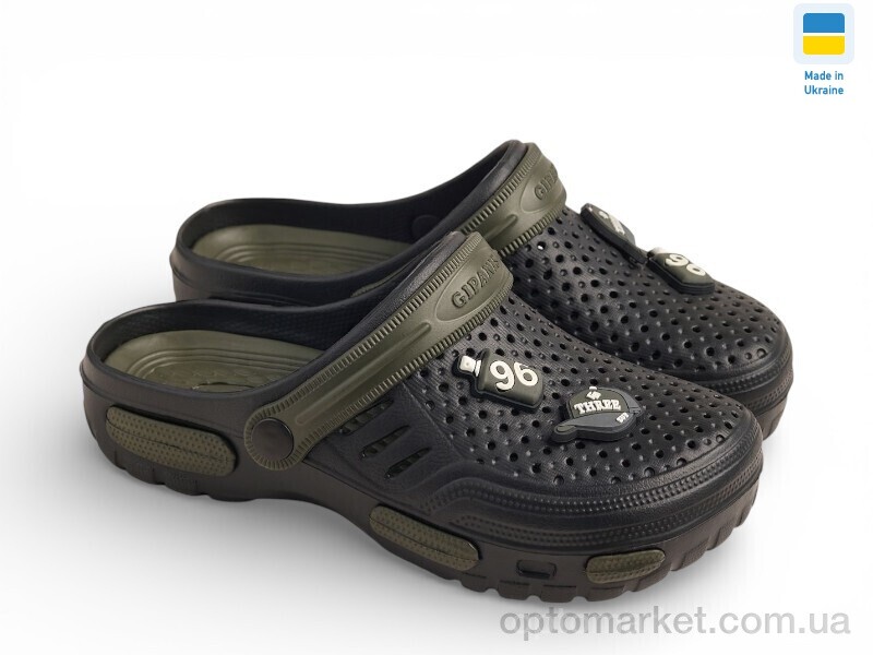 Купить Крокси дитячі СД48 чорний-хакі Gipanis чорний, фото 1