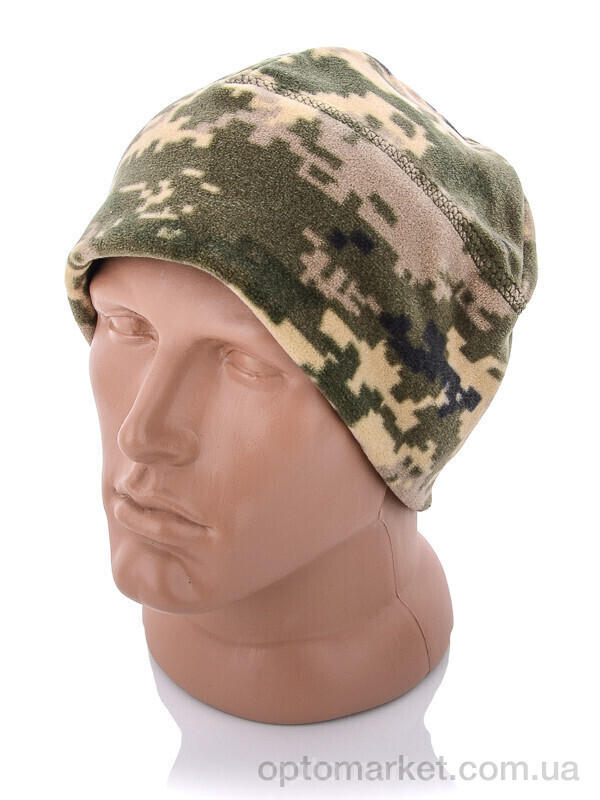 Купить Шапка чоловічі Шапка фліс піксель Королева зелений, фото 1