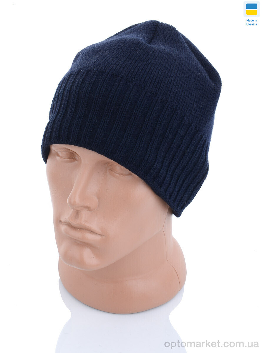 Купить Шапка чоловічі Шапка резинка по низу на флісі 001-3 синій STARK синій, фото 1