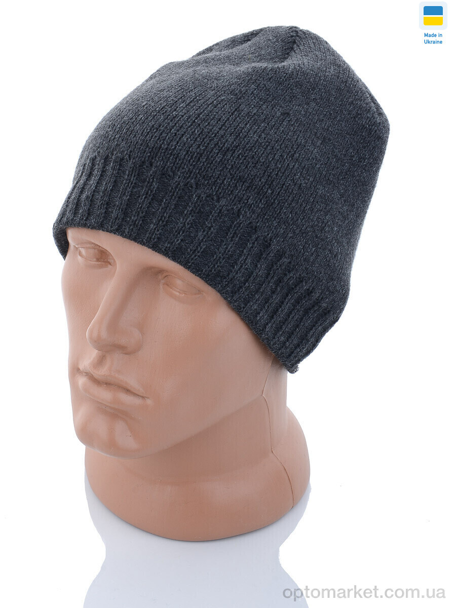 Купить Шапка чоловічі Шапка резинка по низу на флісі 001-4 сірий STARK сірий, фото 1