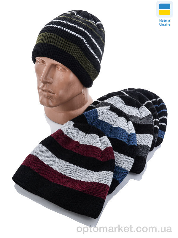 Купить Шапка чоловічі Шапка смужка повний фліс mix STARK мікс, фото 1
