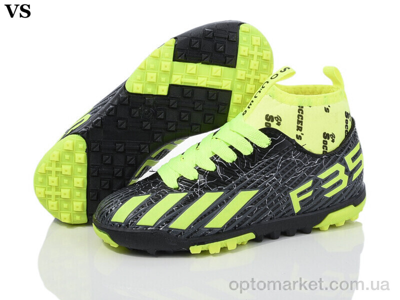 Купить Футбольне взуття дитячі Soccers 002 black-green (31-35) Soccers чорний, фото 1