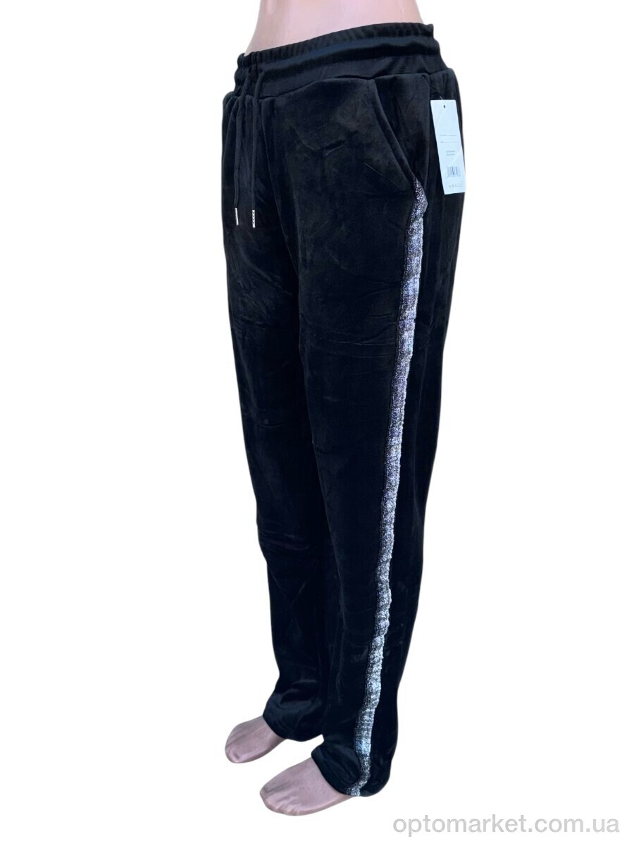 Купить Спортивні штаны жіночі Спортивні штани велюр чорний Riza чорний, фото 1