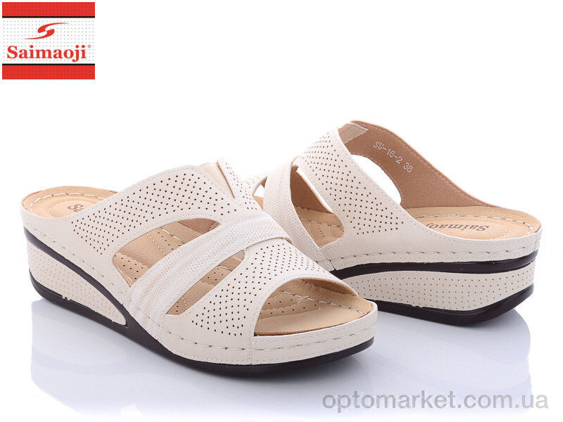 Купить Шльопанці жіночі SU16-2 Saimaoji бежевий, фото 1