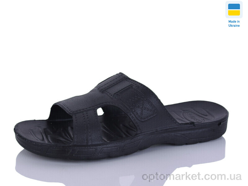 Купить Шльопанці чоловічі SV003 чорний (кожа) Cross чорний, фото 1