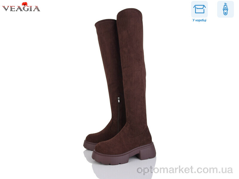 Купить Ботфорти жіночі T07-3 Veagia коричневий, фото 1