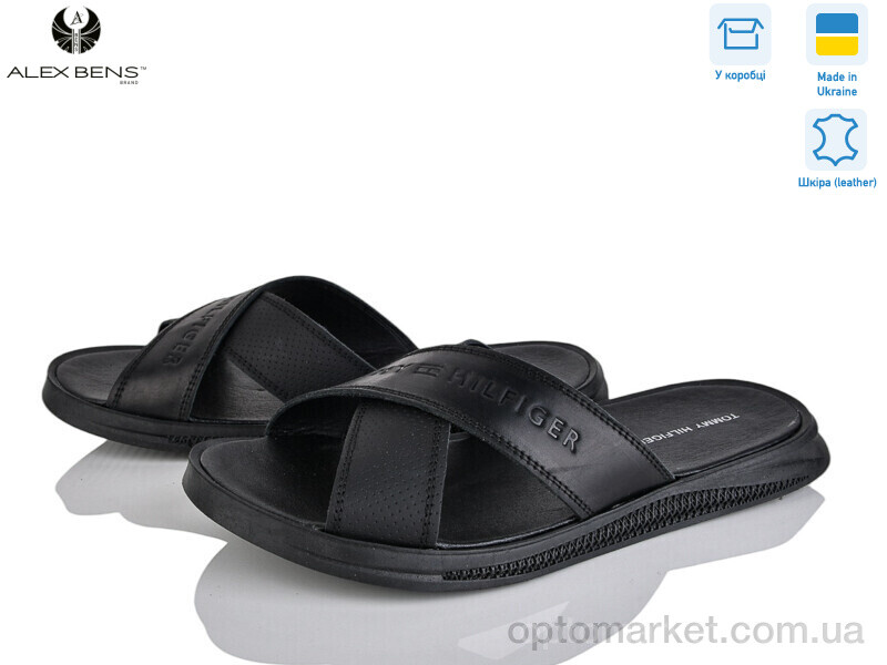 Купить Шльопанці чоловічі T412 чорний T.mmy hilfiger чорний, фото 2