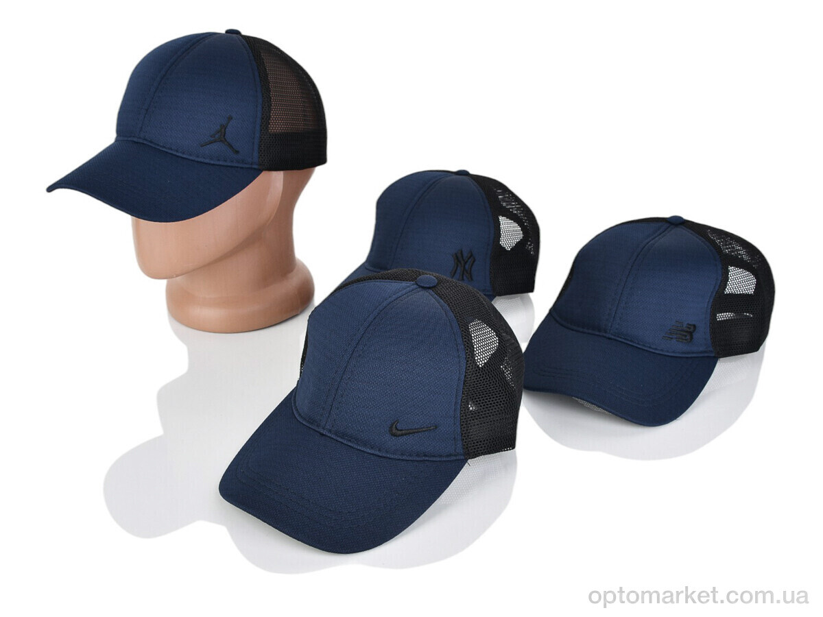 Купить Кепка чоловічі Трикотаж з вишивкою та сіткою 001 mix STARK синій, фото 2