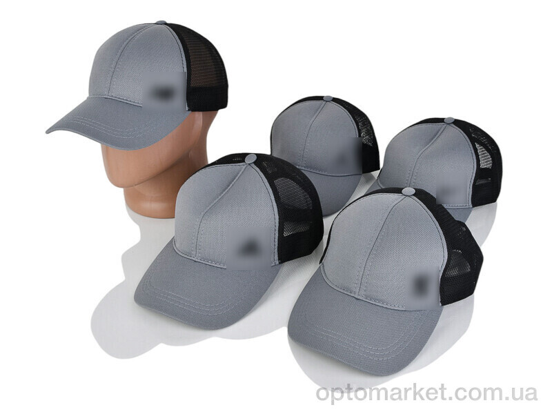 Купить Кепка чоловічі Трикотаж з вишивкою та сіткою 002 mix STARK сірий, фото 1