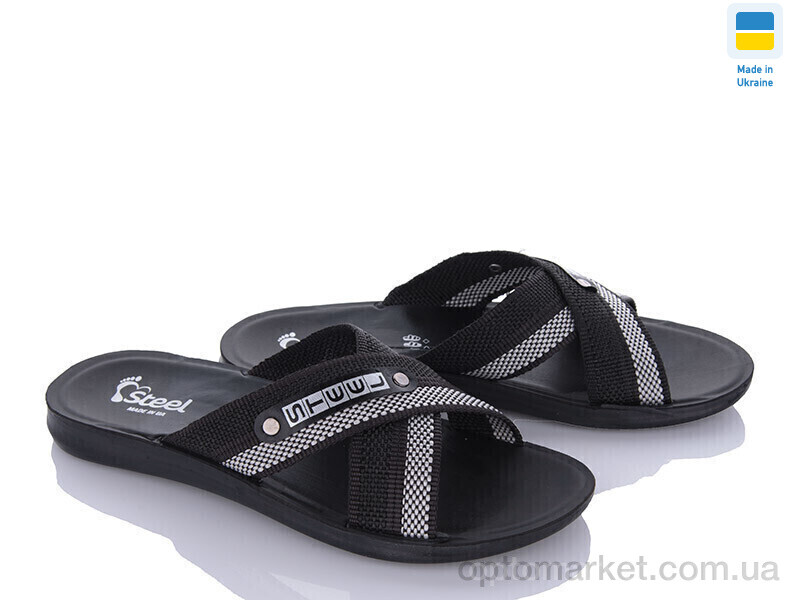 Купить Шльопанці чоловічі TRK 007 black-grey new Demur чорний, фото 1