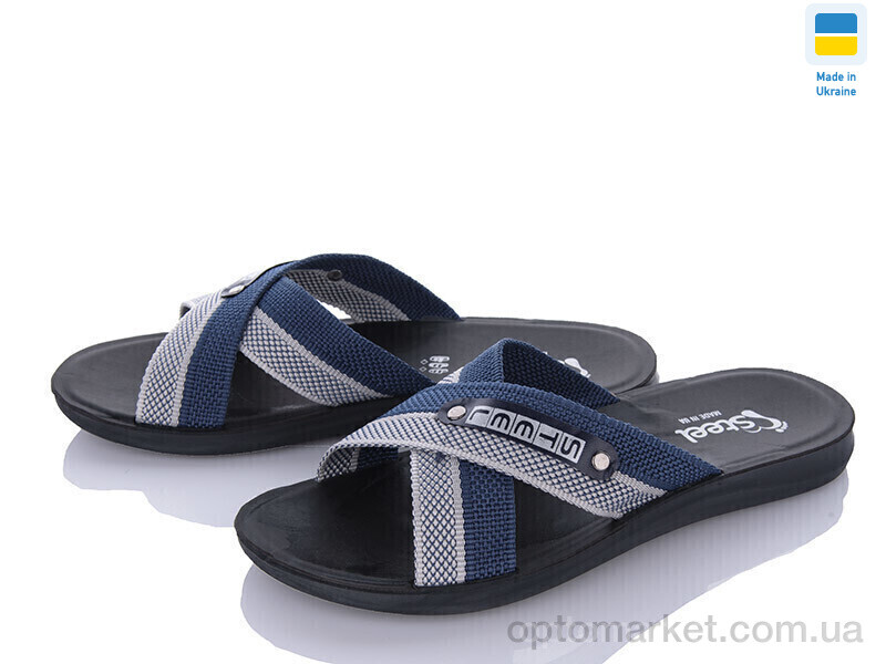 Купить Шльопанці чоловічі TRK 007 grey-blue new Demur синій, фото 1