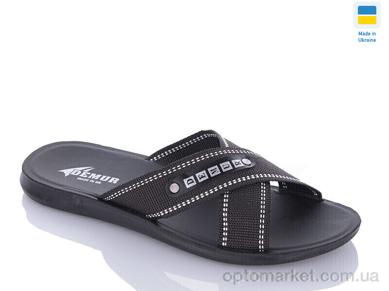 Купить Шльопанці чоловічі TRK black-white батал Demur чорний, фото 1