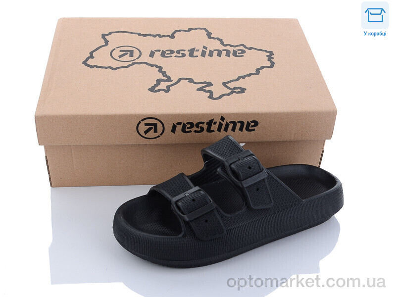 Купить Шльопанці жіночі TWL22034 black Restime чорний, фото 1