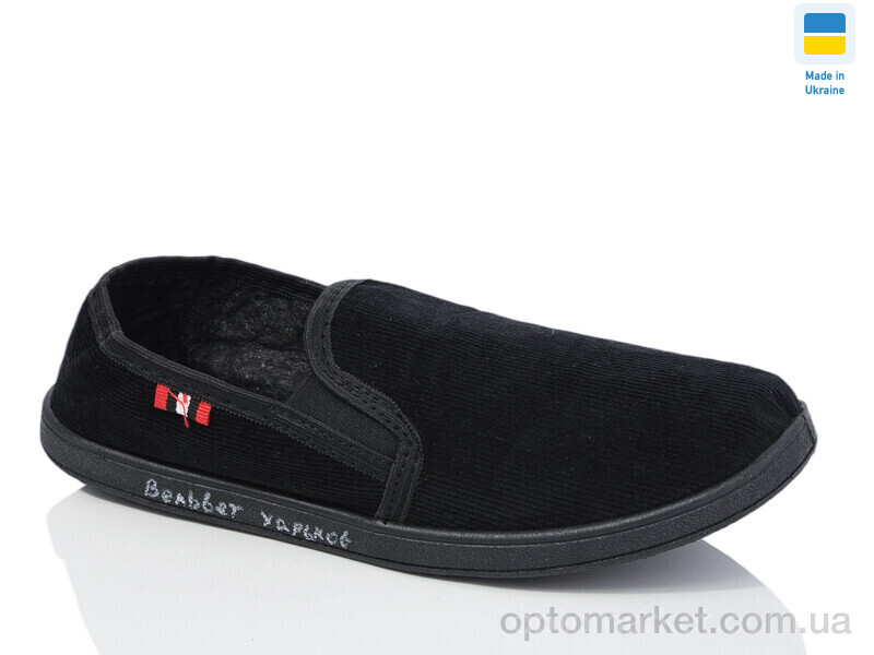 Купить Сліпони чоловічі Вельвет Харків чорний Lot Shoes чорний, фото 1
