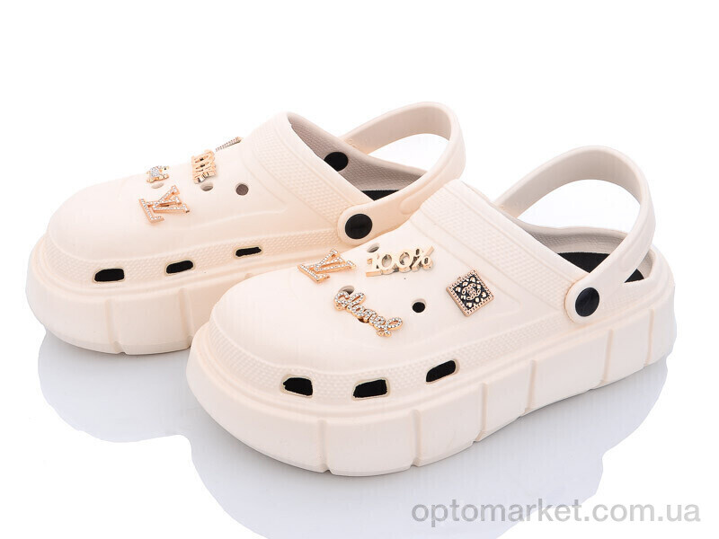 Купить Крокси жіночі W08 Elmob бежевий, фото 1