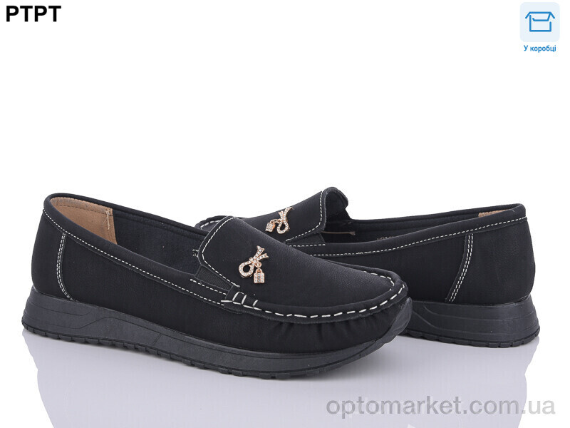 Купить Мокасини жіночі W2315-1 PTPT чорний, фото 1