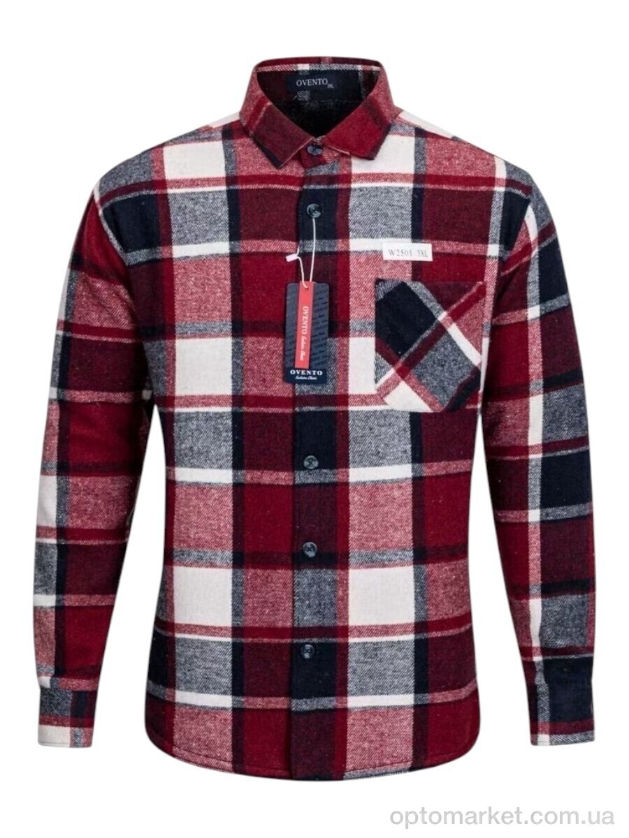 Купить Сорочка чоловічі W2501 bordo Ovento бордовий, фото 1